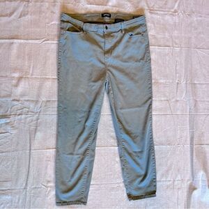 Buffalo David Bitton Havana Green Pants, high rise, ankle, stretch. Size: 14